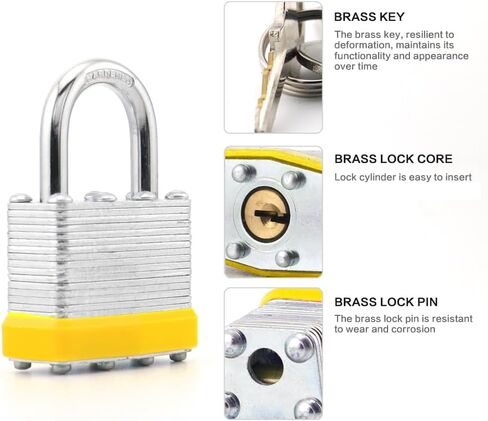 Locks Laminated Steel Keyed Padlocks Keyed Alike Locks, Normal Shackle Padlocks, for Hasp Latch, Sheds, Fences, Storage Locker, School, Gym，Pack of 24 in Saudi Arabia