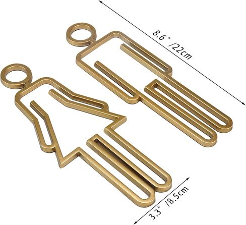 Restroom Signs Acrylic Adhesive Backed Bathroom Sign Men's and Women's Toilet Sign for Business,Bathroom Signage | Gold in Kuwait