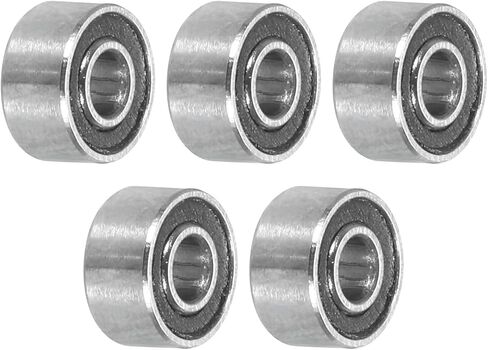 5 قطع من محامل كرات الأخدود العميق المصغرة من uxcell مقاس 12 × 18 × 4 مم محامل مزدوجة محكمة الغلق للمحرك الكهربائي، والأجهزة المنزلية، وآلات الحدائق، P6 (ABEC 3) in Kuwait