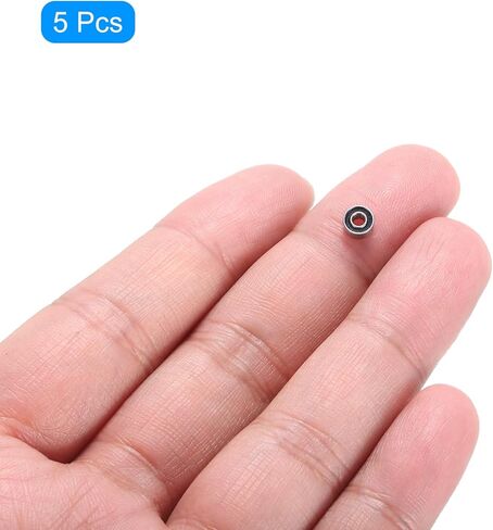 5 قطع من محامل كرات الأخدود العميق المصغرة من uxcell مقاس 12 × 18 × 4 مم محامل مزدوجة محكمة الغلق للمحرك الكهربائي، والأجهزة المنزلية، وآلات الحدائق، P6 (ABEC 3) in Kuwait