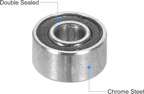 5 قطع من محامل كرات الأخدود العميق المصغرة من uxcell مقاس 12 × 18 × 4 مم محامل مزدوجة محكمة الغلق للمحرك الكهربائي، والأجهزة المنزلية، وآلات الحدائق، P6 (ABEC 3) in Kuwait