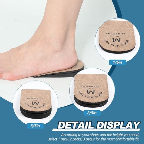 2 Pair Adjustable Orthopedic Heel Lift Height Increase Insole Heel Pads Heel Raisers for Shoes Heel Inserts for Women Men Heel Cushions for Leg Length Discrepancy Achilles Tendonitis in Saudi Arabia
