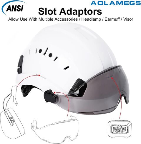 AOLAMEGS Construction Hard Hats with Visor - OSHA Approved Construction Hardhat with Chin Straps in Saudi Arabia