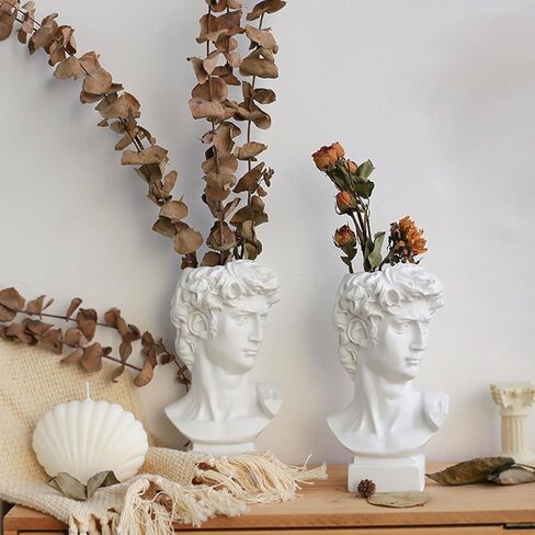Greek Statue of David, Small Classic Roman David Statue Greek Bust Face Vase Head Cute Room Decor Aesthetic Vintage Home Decor Gifts for Women Coquette Room Decor for Living Room 6.3'' in Saudi Arabia