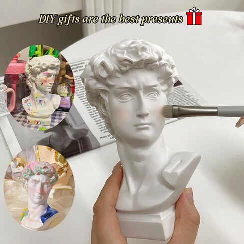 Greek Statue of David, Small Classic Roman David Statue Greek Bust Face Vase Head Cute Room Decor Aesthetic Vintage Home Decor Gifts for Women Coquette Room Decor for Living Room 6.3'' in Saudi Arabia