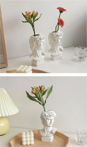 Greek Statue of David, Small Classic Roman David Statue Greek Bust Face Vase Head Cute Room Decor Aesthetic Vintage Home Decor Gifts for Women Coquette Room Decor for Living Room 6.3'' in Saudi Arabia