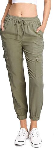 Love Tree Womens Juniors Smock Waist Light Tencel Jogger Pants in Saudi Arabia