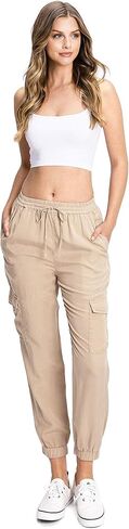 Love Tree Womens Juniors Smock Waist Light Tencel Jogger Pants in Saudi Arabia
