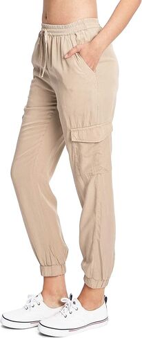 Love Tree Womens Juniors Smock Waist Light Tencel Jogger Pants in Saudi Arabia
