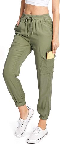 Love Tree Womens Juniors Smock Waist Light Tencel Jogger Pants in Saudi Arabia