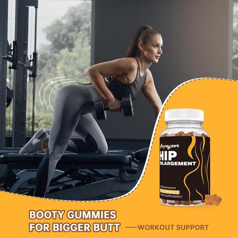 Booty Gummies for Big Butt and Hips, Bigger Butt Gummies for Natural Curves, 1PCS Bum Support Gummies, Berry Flavored Women Support Supplement, Boost Glute Growth, Fenugreek, 60 Count. in Saudi Arabia