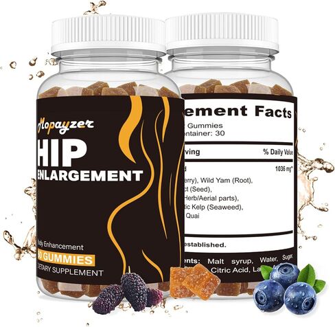 Booty Gummies for Big Butt and Hips, Bigger Butt Gummies for Natural Curves, 1PCS Bum Support Gummies, Berry Flavored Women Support Supplement, Boost Glute Growth, Fenugreek, 60 Count. in Saudi Arabia