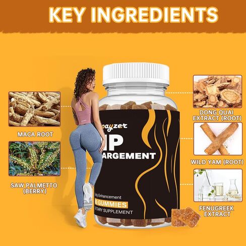 Booty Gummies for Big Butt and Hips, Bigger Butt Gummies for Natural Curves, 1PCS Bum Support Gummies, Berry Flavored Women Support Supplement, Boost Glute Growth, Fenugreek, 60 Count. in Saudi Arabia