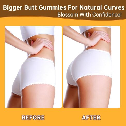 Booty Gummies for Big Butt and Hips, Bigger Butt Gummies for Natural Curves, 1PCS Bum Support Gummies, Berry Flavored Women Support Supplement, Boost Glute Growth, Fenugreek, 60 Count. in Saudi Arabia