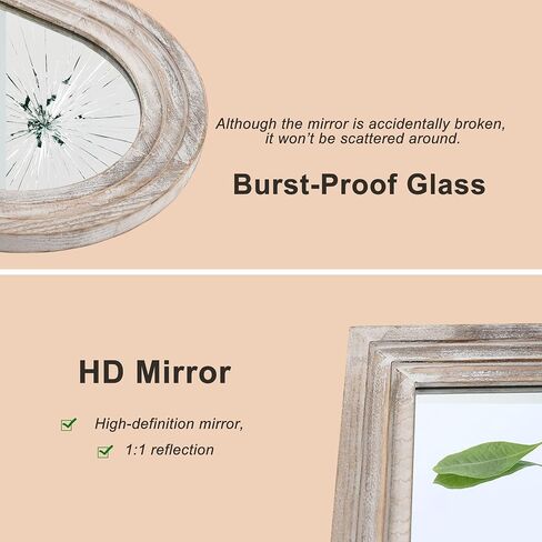 NeuType 65"x22" Arched Full Length Mirror Solid Wood Frame Mirror Floor Mirror with Back Hooks Large Wall Mirror Dressing Mirror for Bedroom Living Room, Weathering White in Saudi Arabia