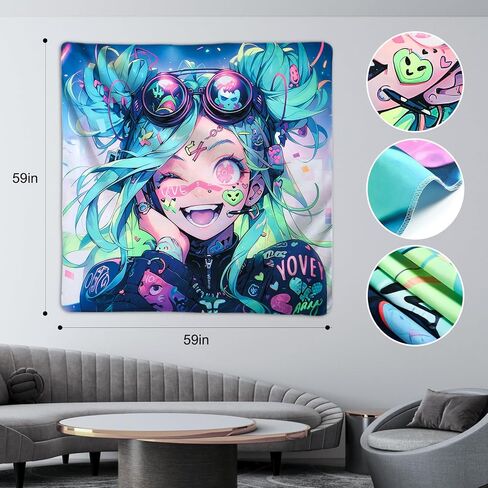 HOUHUANG Hanging paintings, blacklight tapestry, murals, and decorative paintings, fluorescent anime, cartoons, polyester material (82inx 47in) for families, bars, and outdoor parties (25810) in Saudi Arabia