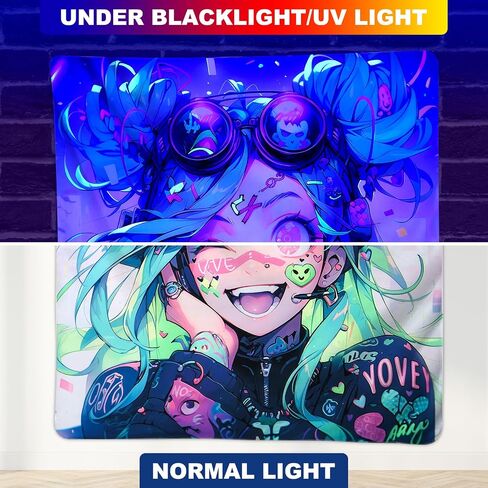 HOUHUANG Hanging paintings, blacklight tapestry, murals, and decorative paintings, fluorescent anime, cartoons, polyester material (82inx 47in) for families, bars, and outdoor parties (25810) in Saudi Arabia