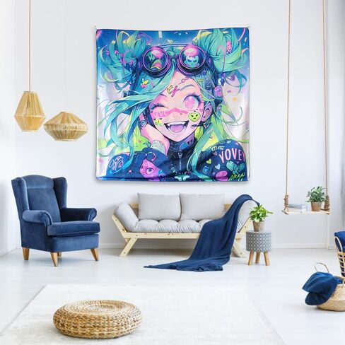 HOUHUANG Hanging paintings, blacklight tapestry, murals, and decorative paintings, fluorescent anime, cartoons, polyester material (82inx 47in) for families, bars, and outdoor parties (25810) in Saudi Arabia