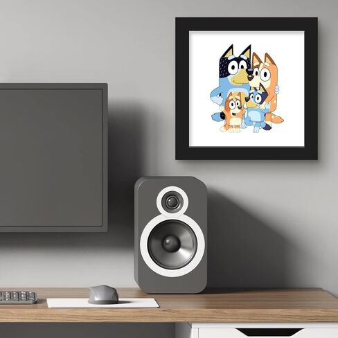 Trends International Gallery Pops Bluey - Dad, Mum, Bluey and Bingo Wall Art, Black Framed Version, 12'' x 12'' in Saudi Arabia