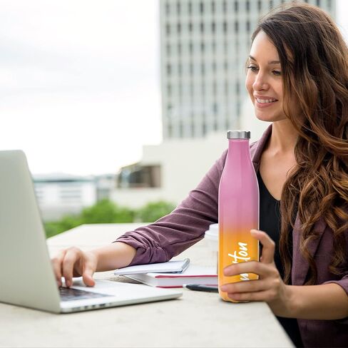 Milton Prudent 800 Thermosteel Hot and Cold Bottle, 820 ml, Pink Orange | Leak Proof | Easy to Carry | Office Bottle | Hiking | Trekking | Travel Bottle | Gym | Home | Kitchen Bottle in Saudi Arabia