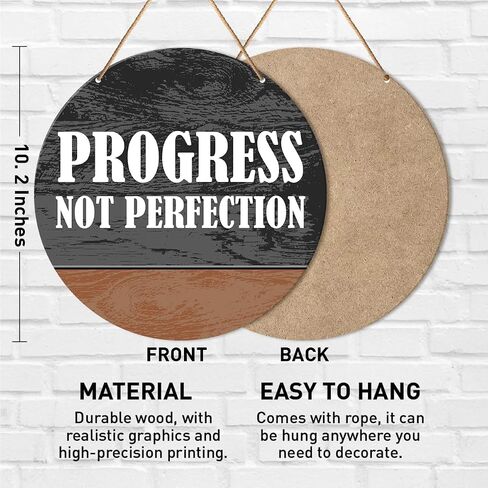 Muktoujaumai Gym Motivation Signs Wall Decor, Home Gym Inspirational Wall Decor Gym Hanging Signs Rustic Decorations for Office, Fitness, Workout Room, Progress Not Perfection in Saudi Arabia