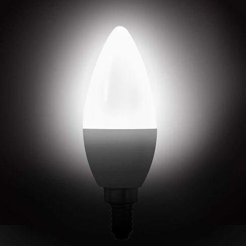 مصابيح Litake E12 LED مكافئة 60 وات، مصابيح شمعدان E12 LED في ضوء النهار، مصابيح إضاءة مروحة السقف LED، لمبة ثريا LED 5000 كيلو، 600 لومن، مصابيح إضاءة مروحة سقف بقاعدة الشمعدانات، 12 حزمة in Kuwait