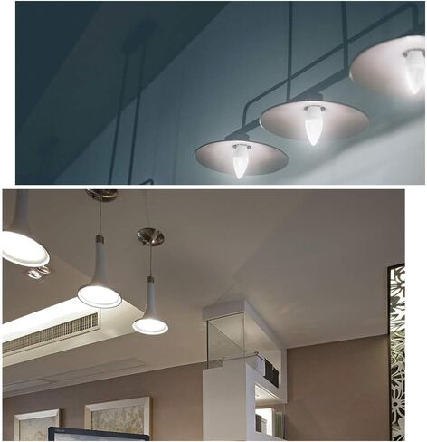 مصابيح Litake E12 LED مكافئة 60 وات، مصابيح شمعدان E12 LED في ضوء النهار، مصابيح إضاءة مروحة السقف LED، لمبة ثريا LED 5000 كيلو، 600 لومن، مصابيح إضاءة مروحة سقف بقاعدة الشمعدانات، 12 حزمة in Kuwait