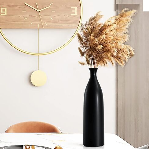 13 Inch Black Ceramic Vase Decor Flower Vases Simple Modern Matte Vase for Home Decor, Fireplace Living Room Bedroom Dining Table Decor in Saudi Arabia