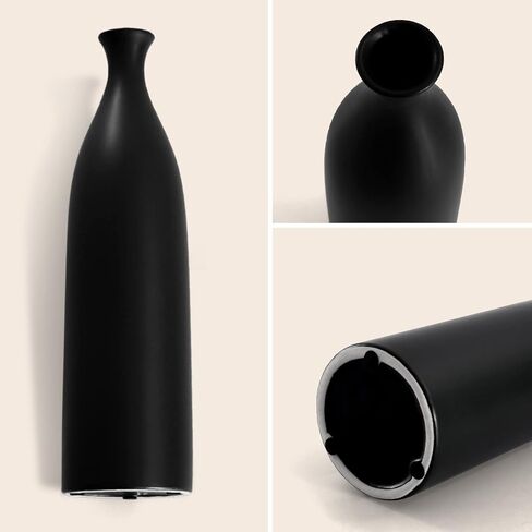 13 Inch Black Ceramic Vase Decor Flower Vases Simple Modern Matte Vase for Home Decor, Fireplace Living Room Bedroom Dining Table Decor in Saudi Arabia