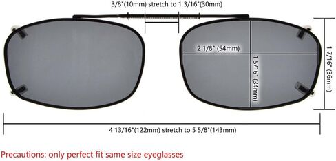 Eyekepper Metal Frame Rim Polarized Lens Clip On Sunglasses 54 * 34MM G15 Lens in Saudi Arabia