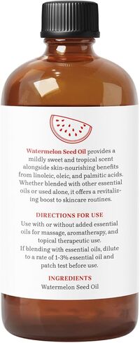 Watermelon Seed Oil Premium Cold Pressed Undiluted Oil | for Skin, Face, Body, Hair Revitalization | Vegan & Cruelty Free (16 Fl.Oz) in Kuwait