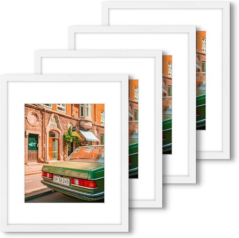 Golden State Art, 11x14 Picture Frame - for 8x10 Picture Frame with Mat or 11x14 Frame Without Mat - Great for Photos, Portraits, Family Collages, Horizontally or Vertically Wall Hang Decor, Set of 4 in Saudi Arabia