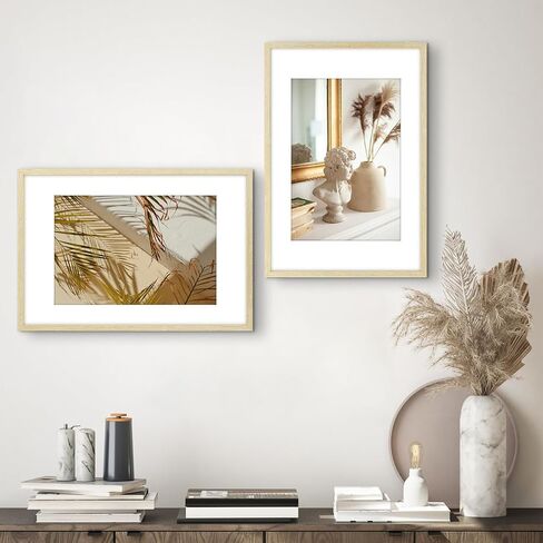 Golden State Art, 11x14 Picture Frame - for 8x10 Picture Frame with Mat or 11x14 Frame Without Mat - Great for Photos, Portraits, Family Collages, Horizontally or Vertically Wall Hang Decor, Set of 4 in Saudi Arabia
