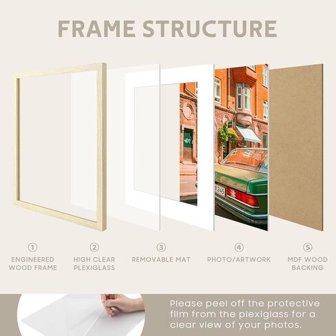Golden State Art, 11x14 Picture Frame - for 8x10 Picture Frame with Mat or 11x14 Frame Without Mat - Great for Photos, Portraits, Family Collages, Horizontally or Vertically Wall Hang Decor, Set of 4 in Saudi Arabia