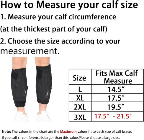 دعامة ربلة الساق 2 حزمة جبيرة ضغط كم لف لتخفيف آلام عضلات الساق الممزقة، إصابة التواء، دعم الساق قابل للتعديل للرجال والنساء in Kuwait