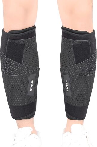 دعامة ربلة الساق 2 حزمة جبيرة ضغط كم لف لتخفيف آلام عضلات الساق الممزقة، إصابة التواء، دعم الساق قابل للتعديل للرجال والنساء in Kuwait