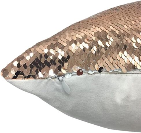 Mocofo يونيكورن الأسماك نغمتين بريق الترتر 16x16 ''وسادة لطيف لعبة الذهب الأبيض رمي وسادة سحرية عكسها الترتر حورية البحر الوسائد رمي وسادة in Kuwait