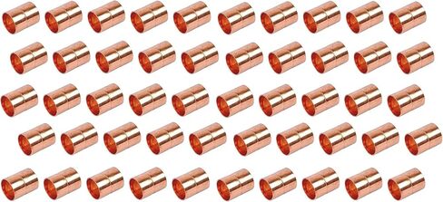 EZ-FLUID Plumbing 1-1/4" C X C LF Copper Coupling Pressure Copper Fitting With Roll Pipe Tube Stop,Sweat Solder Connection for Residential,Commercial. (1 Pack) in Saudi Arabia