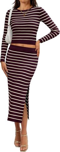 LILLUSORY طقم مكون من قطعتين للنساء ملابس الخريف سترات مقصوصة وأكمام طويلة ملابس كاجوال مريحة موضة الشتاء 2024 in Kuwait