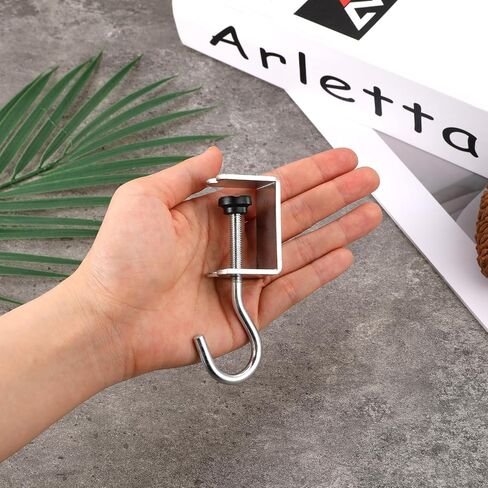 2 Packs Desk Mount Bag Hook Holder Hook Desk Hook, Clamp On Desk Shelf Backpack Hanger Headphone Stand Hanger Holder Under Desk Clamp Hook Mount in Saudi Arabia
