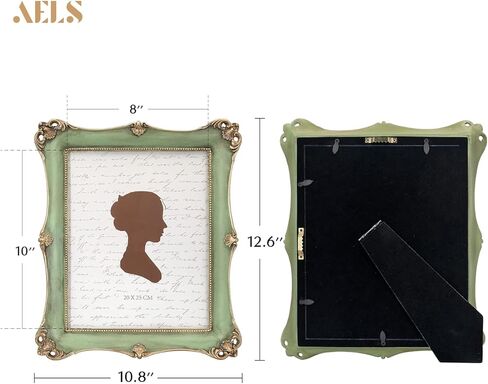 إطار صورة عتيق مقاس 8 × 10 بوصة من AELS، إطارات صور عتيقة أنيقة مع واجهة زجاجية، عرض للصور، تعليق على الحائط على سطح الطاولة، أفكار للهدايا in Kuwait