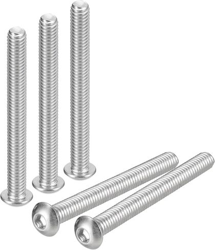uxcell 1/4-20x4" Button Head Socket Cap Screws, 10pcs 304 Stainless Steel Fasteners Hex Bolts Screws, Full Thread Hex Drive Screws in Saudi Arabia