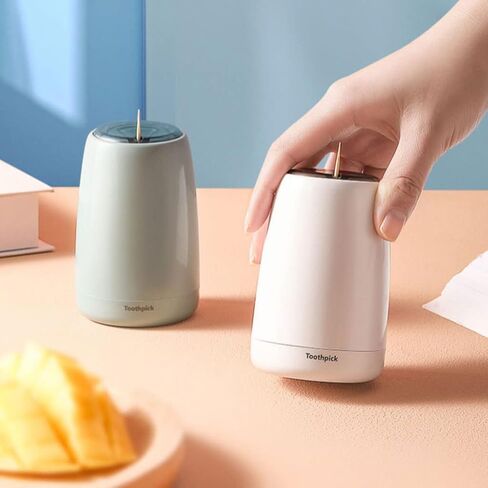 Fashion Automatic Toothpick Holder Plastic Desktop Simple Toothpick Dispenser Press pop up Toothpick Holder Dispenser Cafe Hotel Chic in Saudi Arabia