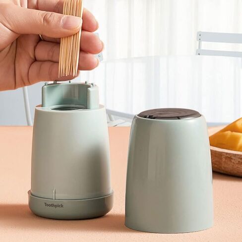 Fashion Automatic Toothpick Holder Plastic Desktop Simple Toothpick Dispenser Press pop up Toothpick Holder Dispenser Cafe Hotel Chic in Saudi Arabia