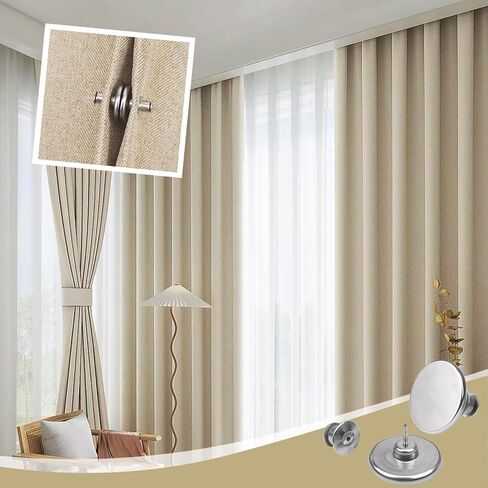 Magnetic Curtain Clips, 0.78 Inches Super Strong Curtain Magnets with Velcro, Suitable for Indoor and Outdoor Curtains, Preventing Light Leakage, Convenient Storage (8 Pairs) in Saudi Arabia