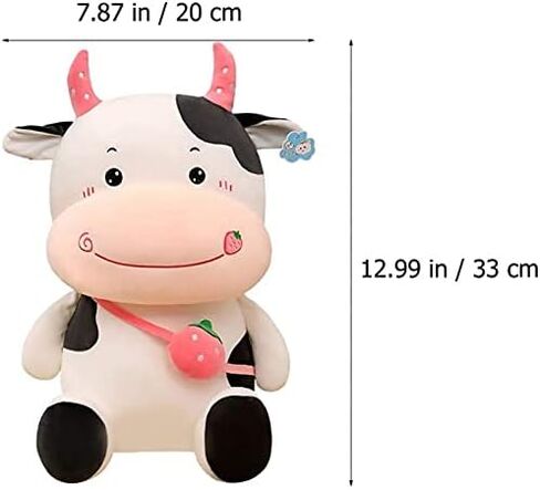 Kawaii Cute Fruit Cows Doll Strawberry Milk Vacas Doll Soft Cushion Pillow Plush Toys Animal Doll Creative Toy for Kids Plushies Home Decor Pillows Pink in Saudi Arabia