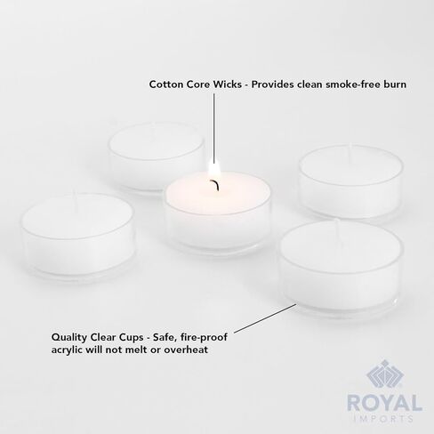 شموع الشاي الخفيفة من Royal Imports، أكواب بلاستيكية شفافة غير معطرة، 5 ساعات من حرق طويل لحفلات الزفاف، والعطلات، وأعياد الميلاد، والحفلات، وديكور المنزل، 125 عبوة in Kuwait