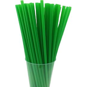 200PCS 10.2 Inches Disposable Decorative Blue Plastic Straws for Birthday Wedding Cocktail Party Supplies (0.23 * 10.2inch) (Blue)