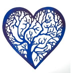 DreamsEden Metal Heart Wall Decor, Love Tree of Life in Heart Art Decoration for Bedroom Bathroom Living Room, 12.5''