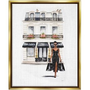 Stupell Industries Urban Glam Shopping Framed Floater Canvas Wall Art by Amanda Greenwood